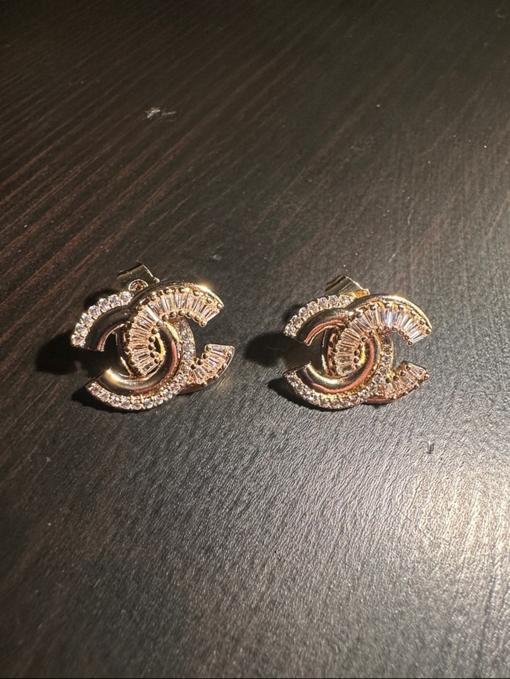Plated Gold Crystal Earrings
